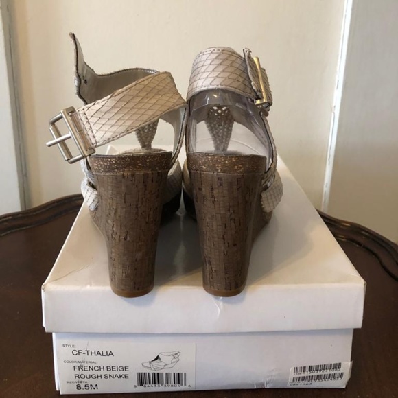 Chi by Carlos Falchi "THALIA" Beige Wedges 8.5M - Picture 8 of 8